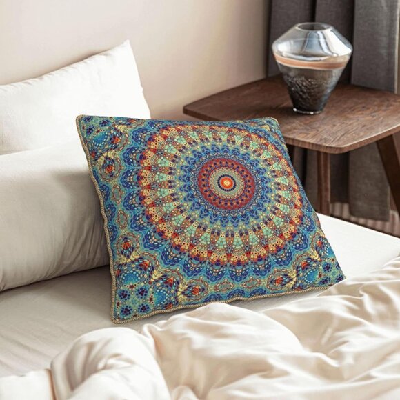 Boho Decorative Pillow Cover 18x18 Inch - Picture 2 of 5